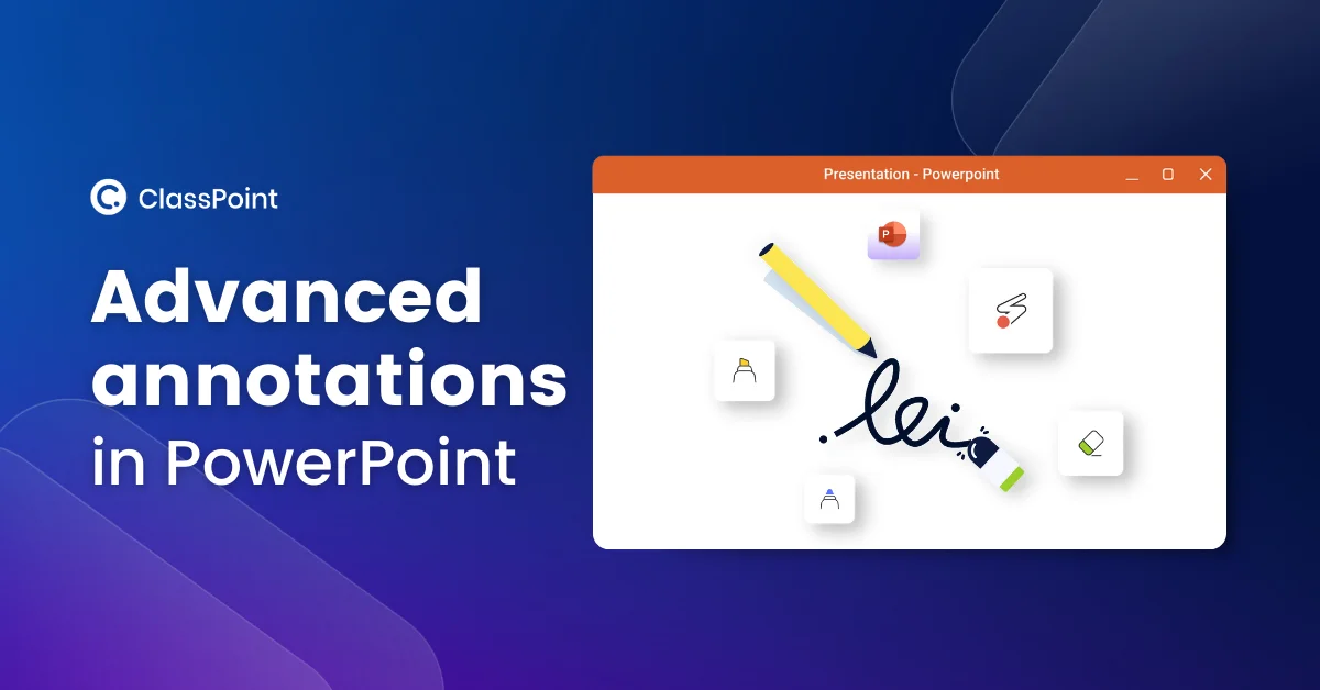 Annotate PowerPoint slides using pens tool 